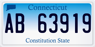 CT license plate AB63919