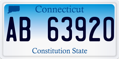 CT license plate AB63920