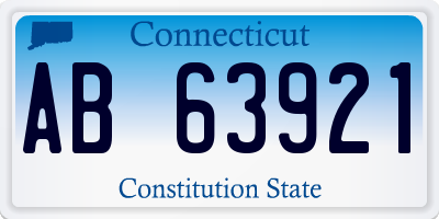 CT license plate AB63921