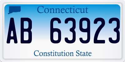 CT license plate AB63923