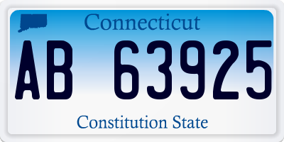 CT license plate AB63925