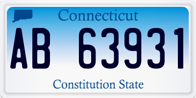 CT license plate AB63931