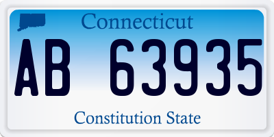 CT license plate AB63935