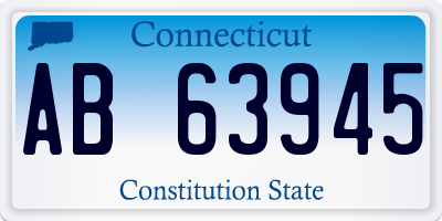 CT license plate AB63945