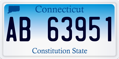 CT license plate AB63951