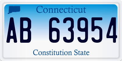 CT license plate AB63954