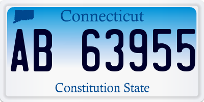 CT license plate AB63955