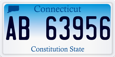 CT license plate AB63956