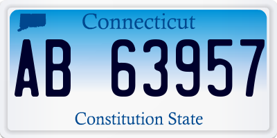 CT license plate AB63957