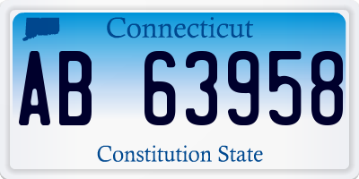 CT license plate AB63958