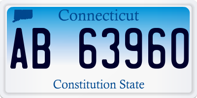 CT license plate AB63960