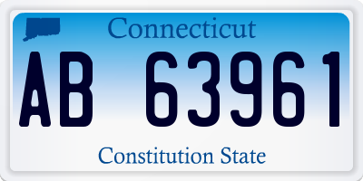 CT license plate AB63961