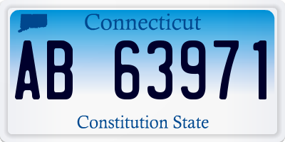 CT license plate AB63971