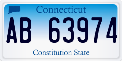 CT license plate AB63974