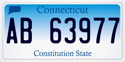 CT license plate AB63977