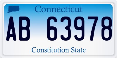 CT license plate AB63978