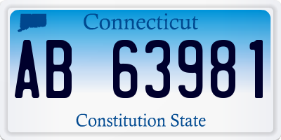 CT license plate AB63981