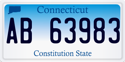 CT license plate AB63983