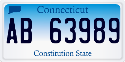 CT license plate AB63989