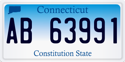 CT license plate AB63991