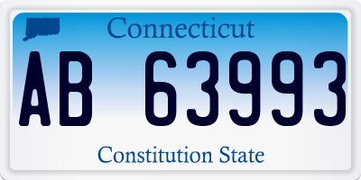 CT license plate AB63993