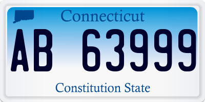 CT license plate AB63999