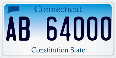 CT license plate AB64000