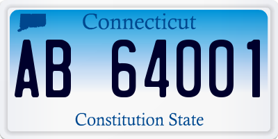 CT license plate AB64001