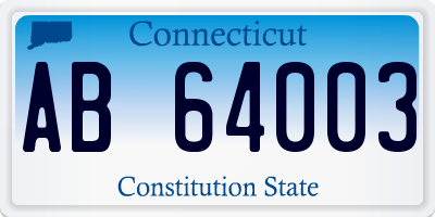 CT license plate AB64003