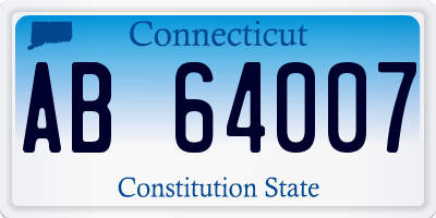 CT license plate AB64007