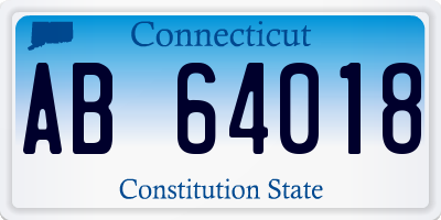 CT license plate AB64018