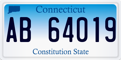 CT license plate AB64019