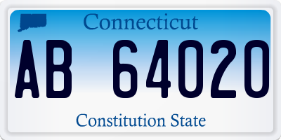 CT license plate AB64020