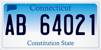 CT license plate AB64021