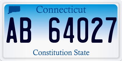 CT license plate AB64027