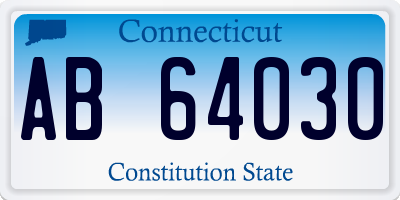 CT license plate AB64030