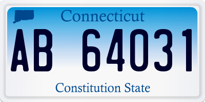 CT license plate AB64031