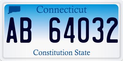 CT license plate AB64032