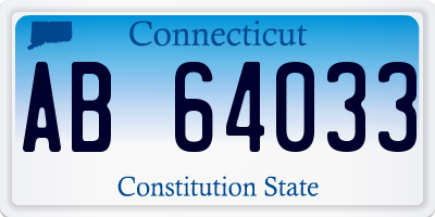 CT license plate AB64033