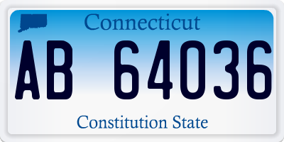 CT license plate AB64036