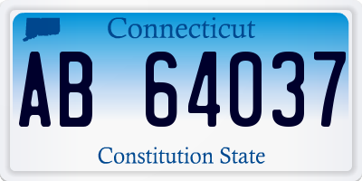 CT license plate AB64037