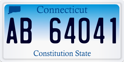 CT license plate AB64041