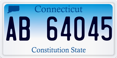 CT license plate AB64045