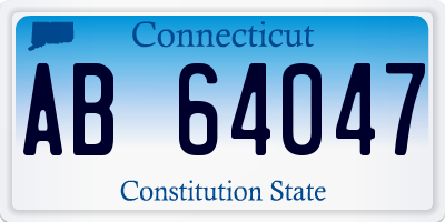 CT license plate AB64047