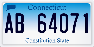 CT license plate AB64071