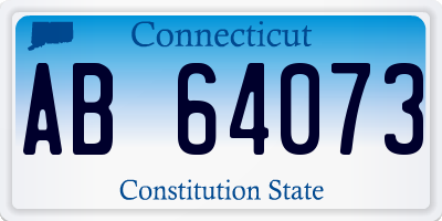 CT license plate AB64073