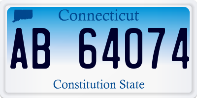 CT license plate AB64074