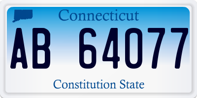 CT license plate AB64077