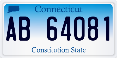 CT license plate AB64081