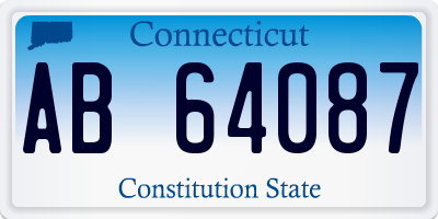 CT license plate AB64087